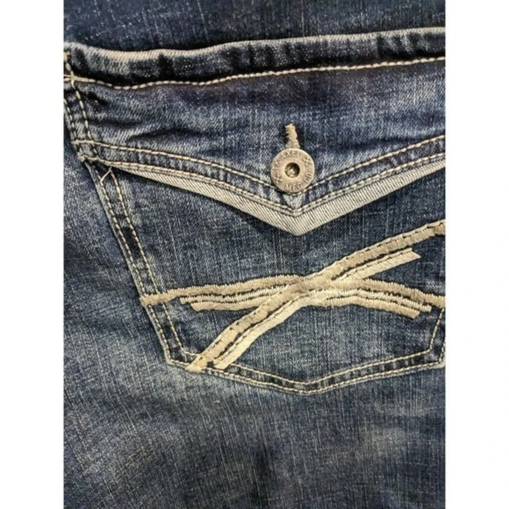 TK‎ AXEL Mens Jeans Size 36X32 Actual 38x30 Slim Fit Boot Cut Light Wash Blue